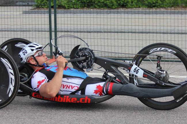 Charles Moreau a été le meilleur Canadien en paracyclisme lors de la Coupe du monde à Matane et le Championnat du monde à Baie-Comeau.