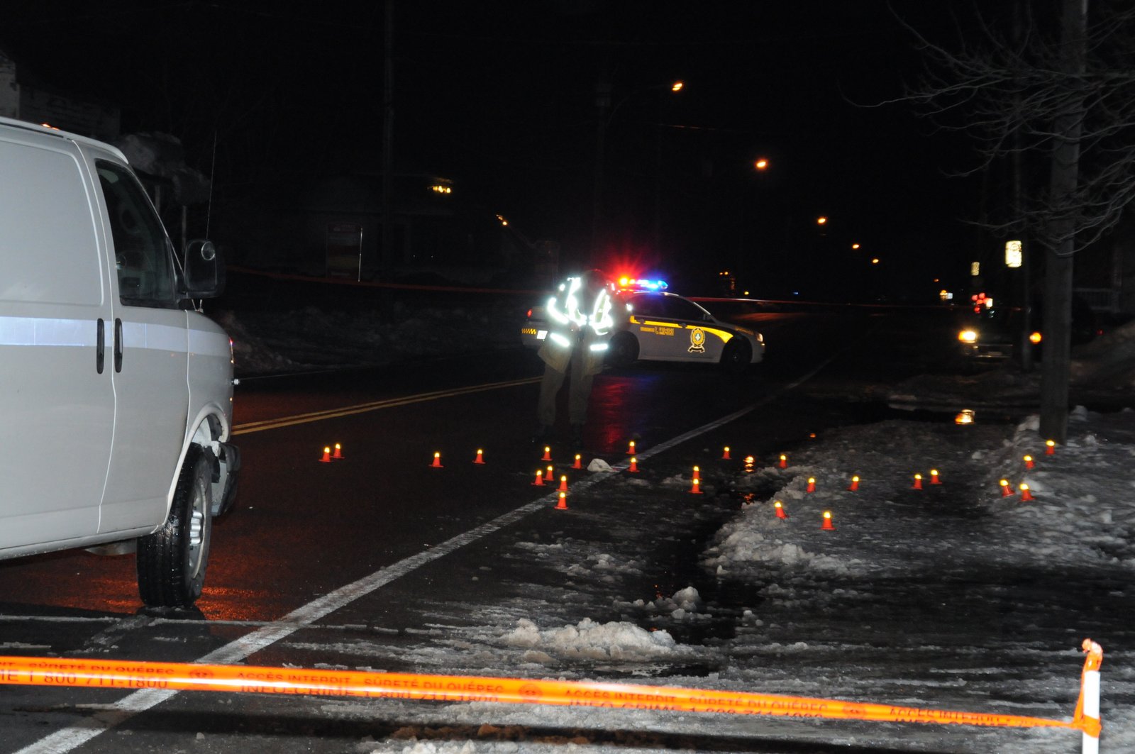 Procès Guy Richard : Scène de l'accident à Saint-Perpétue le soir du drame.