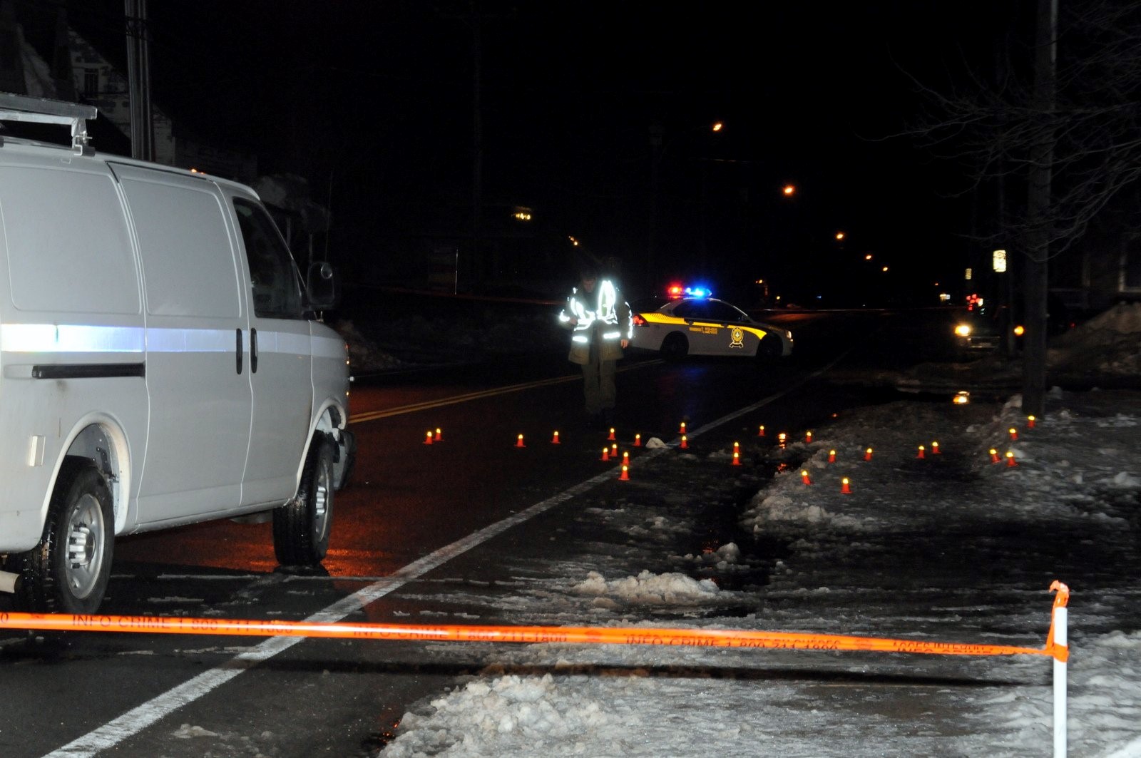 Procès Guy Richard : Scène de l'accident à Saint-Perpétue le soir du drame.