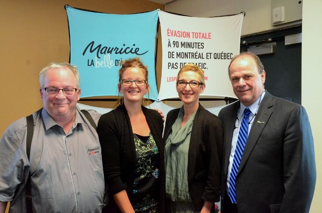 De gauche à droite:André Nollet, directeur général, Catherine Cournoyer, directrice communication et service aux membres, Anaïs Laurent, directrice générale adjointe et directrice marketing, et Benoît Gauthier, président du conseil d’administration de Tourisme Mauricie.