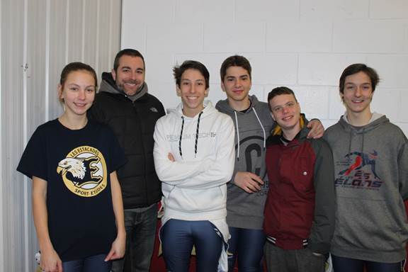 Léa Chamberland-Dostie, Steven Bernard entraineur, Louis-Étienne Bellavance, Jérémi Marchand, Alexandre Lizotte, Simon Daudelin