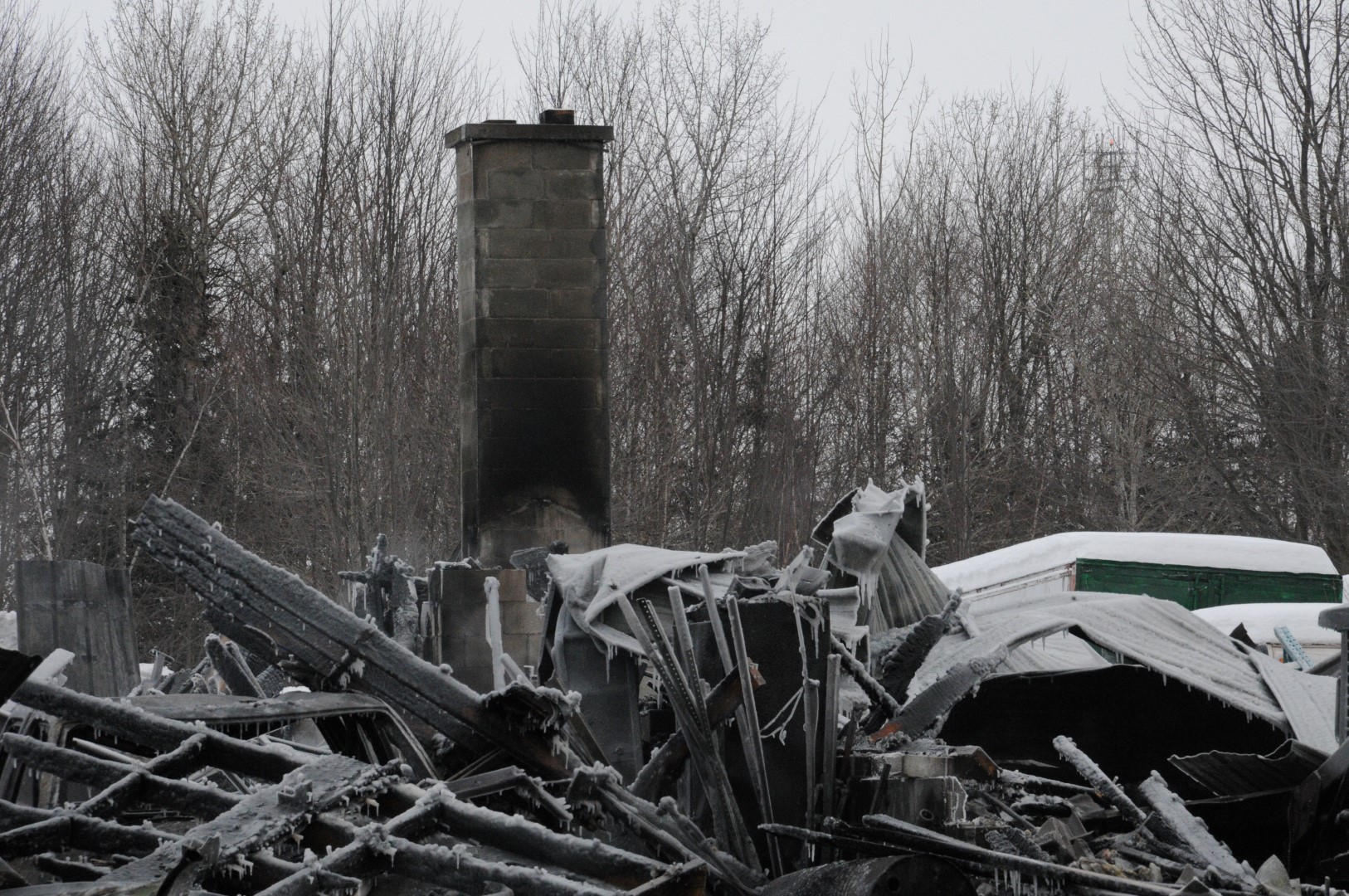 Perte totale d'un bâtiment à la suite d'un incendie 