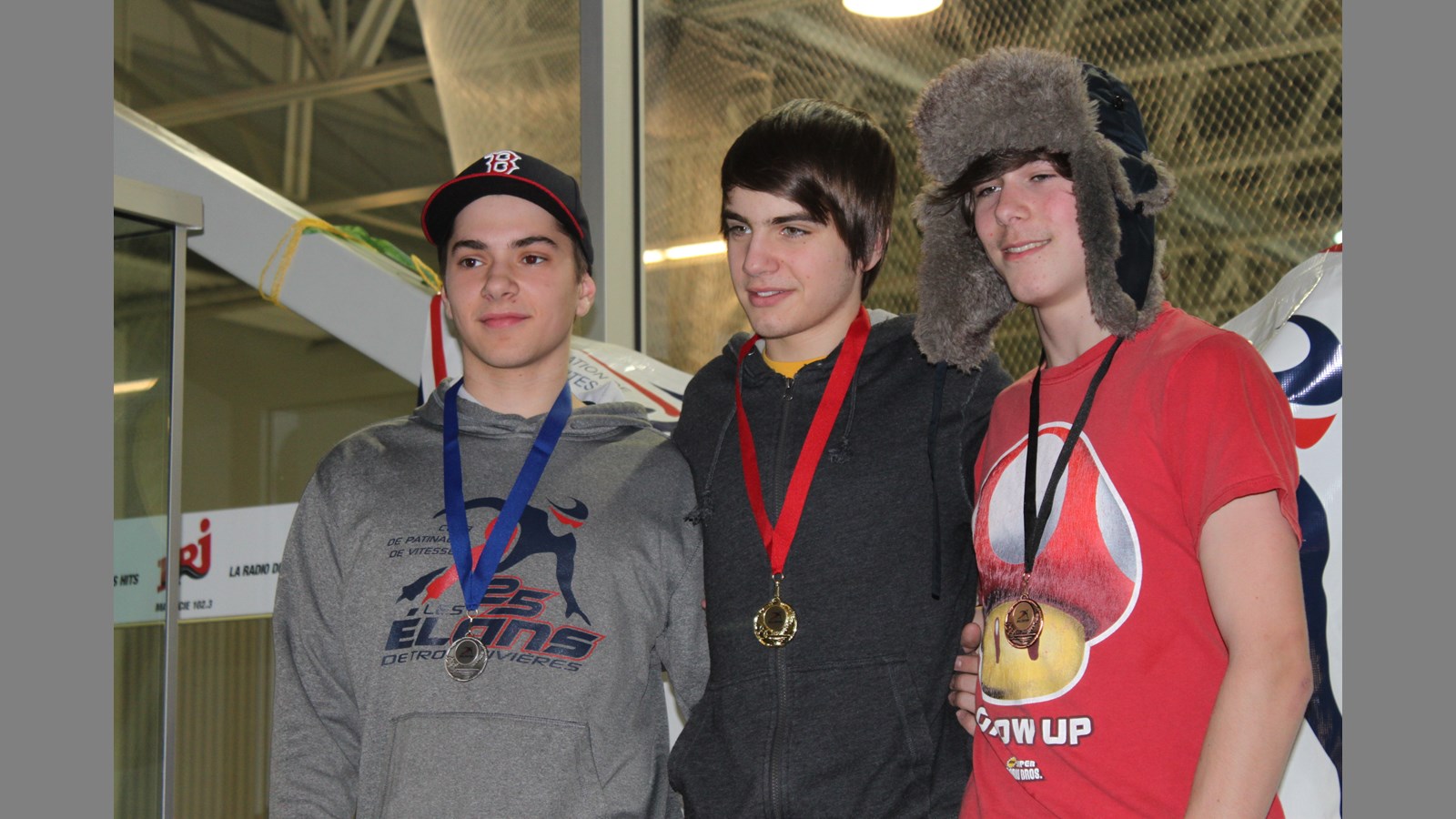 Jérémi Marchand 2e (CPVTR), Olivier Lortie 1e (Rivière-du-Loup) et Maxim Simard 3e (Dolbeau)