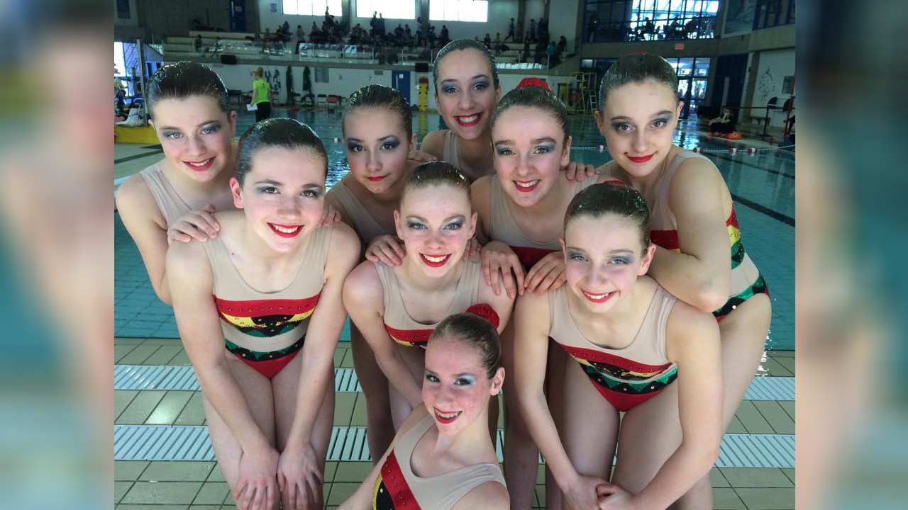 L’équipe combinée libre est formée de Marianne Boisvert, Laurence Hamelin, Marie-Claire Héroux, Florence Labelle, Anne Larue (absente), Fanny Lemire, Suzy Montambault, Amélie Pelletier, Maryssa Plante-Corbin, Myriam St-Jean (absente) et Naomy Thibeault. L’entraîneur Marjorie Fournier-Roy est absente de la photo.