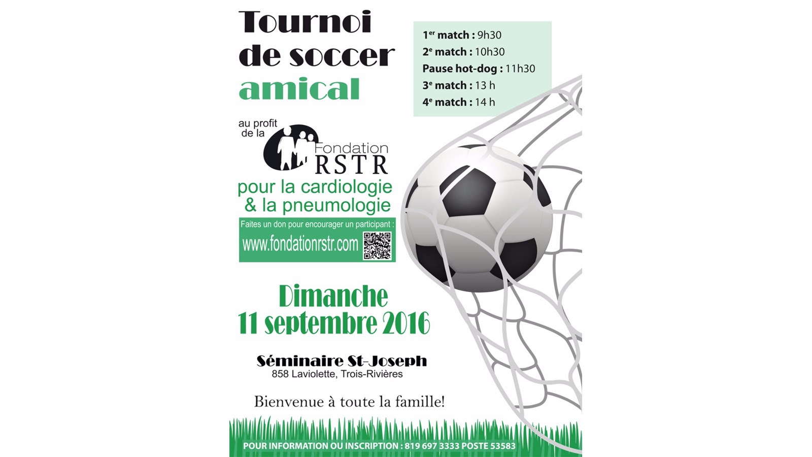 Tournoi de soccer au profit de la cardiologie et de la pneumologie
