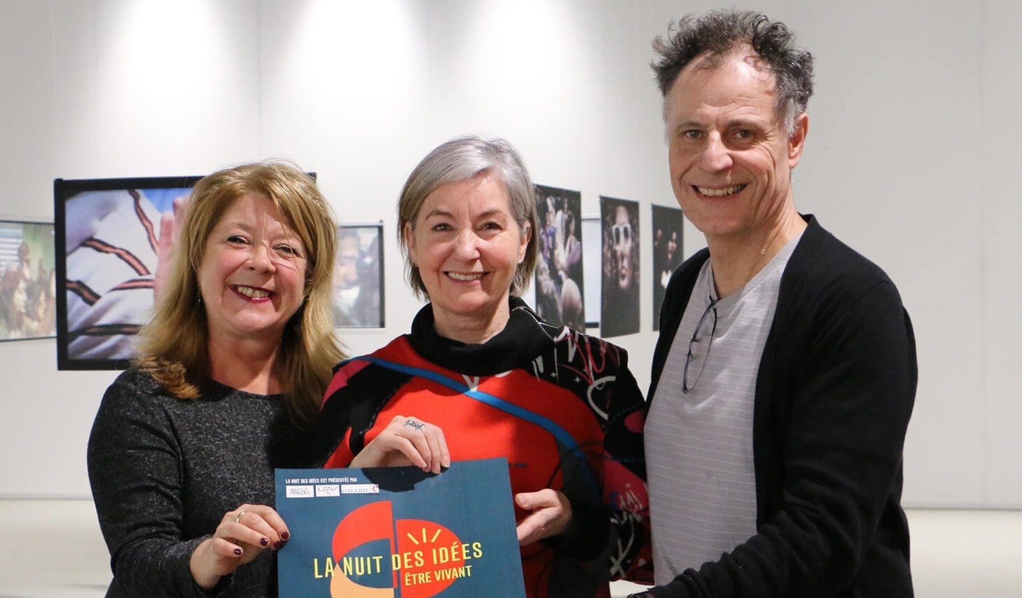 Patricia Powers, chargée de cours et animatrice, Lorraine Beaulieu, attachée d'administration à la Galerie R3, ainsi que Philippe Boissonnet, directeur du groupe de recherche URAV, invitent les intéressés à l'événement La Nuit des idées qui se déroulera à la Galerie R3 le 30 janvier dès 16h.