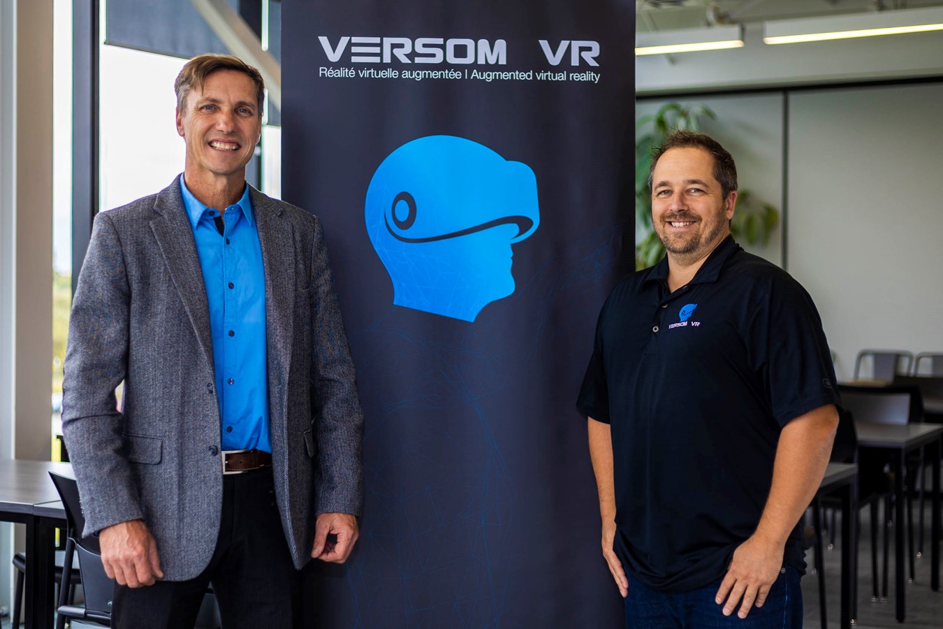 Pierre Bouchard et Yannick Tremblay, respectivement vice-président au développement des affaires et président de VERSOM VR.