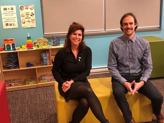 La mairesse Geneviève Dubois et le directeur général et responsable du développement économique de la Ville de Nicolet, Mathieu Audet.