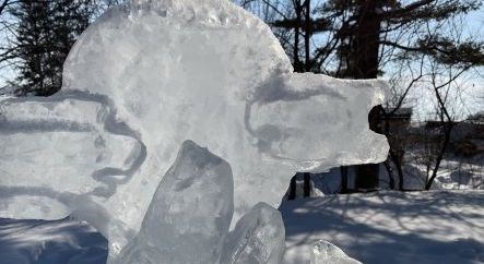 Sculptures de glace au Moulin seigneurial de Pointe-du-Lac