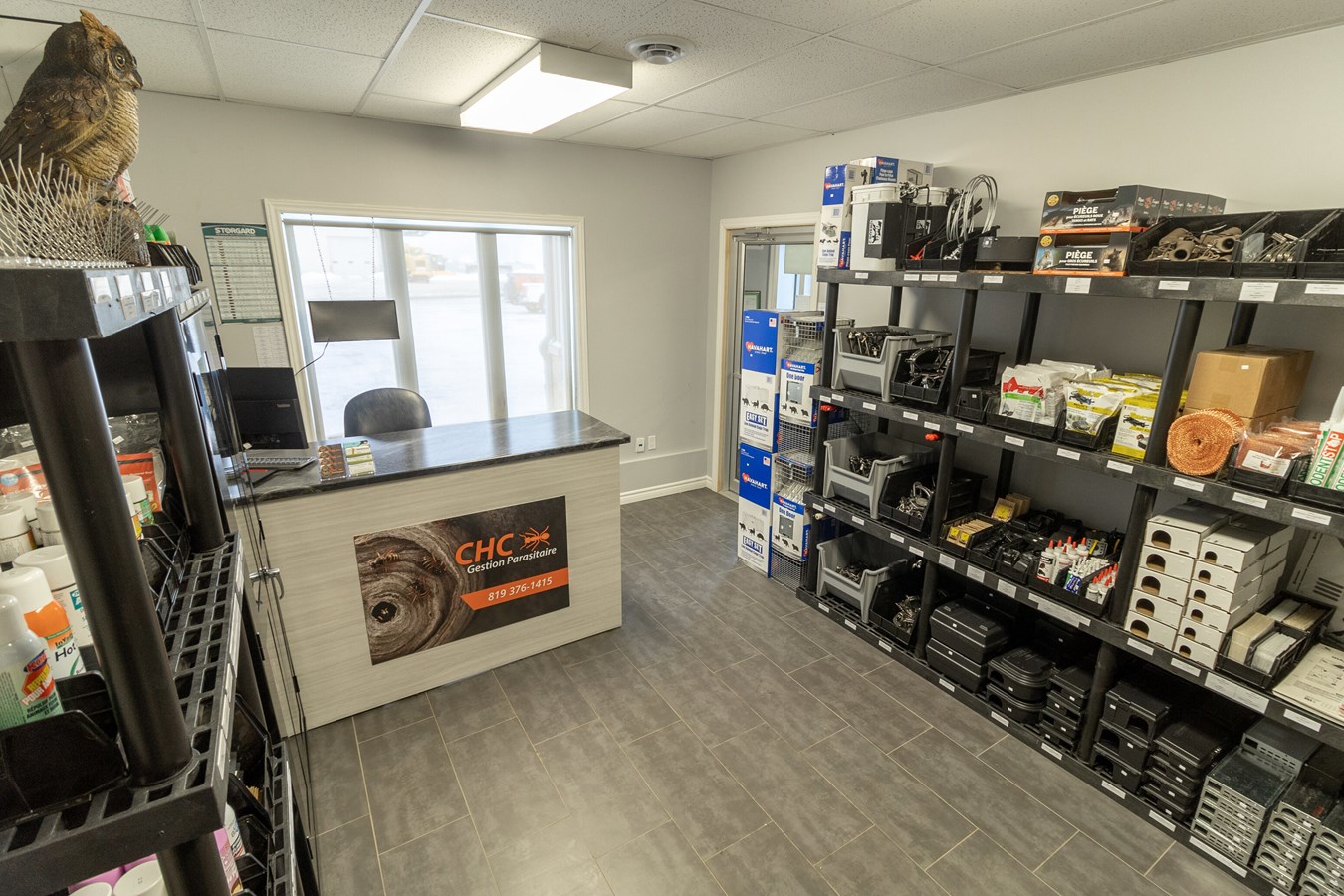 La nouvelle boutique de CHC Gestion Parasitaire, située au 2960, rue des Prairies à Trois-Rivières.