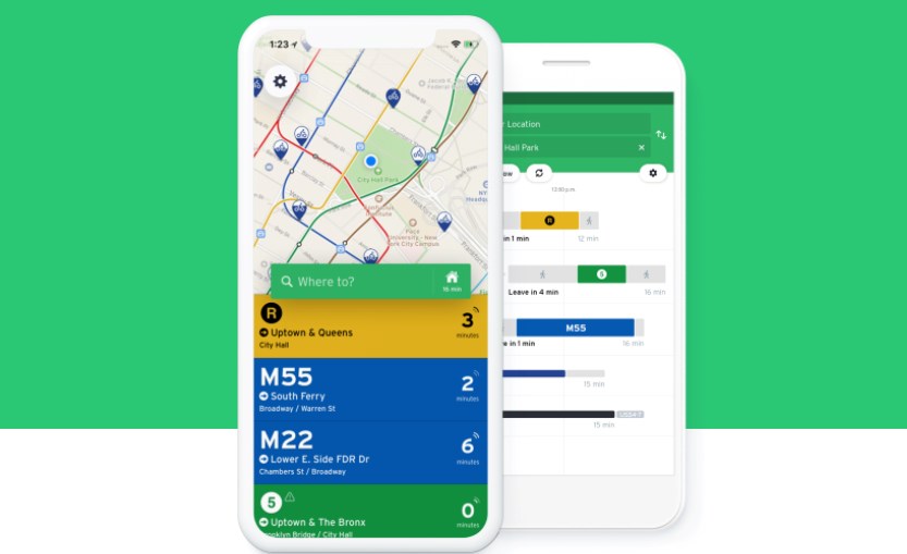 Voici à quoi ressemble l'application Transit.