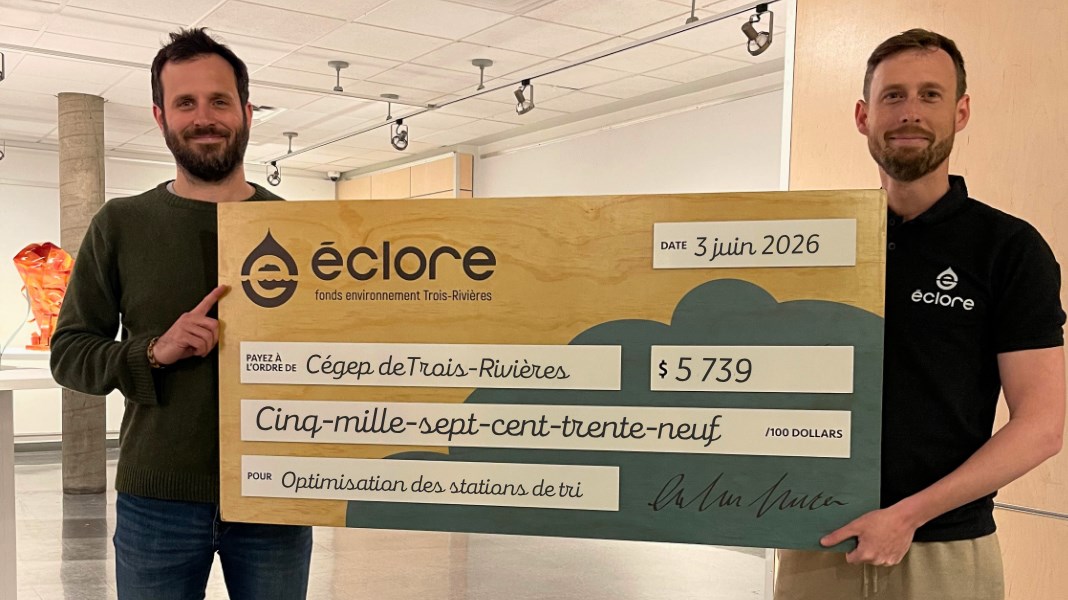 Cégep de Trois-Rivières: Thierry Archambault-Laliberté, conseiller en développement durable – Cégep de Trois-Rivières et Hoël Salaün, chargé de programmes Éclore - Fondation Trois-Rivières durable