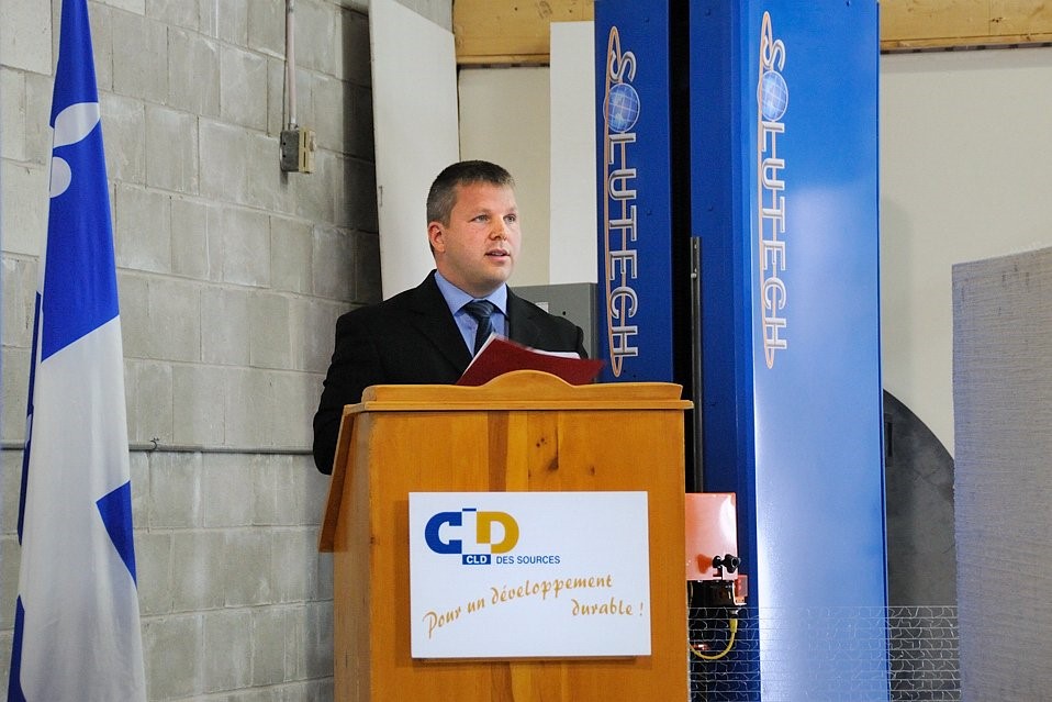 En 2011, Stéphane Côté, président de l’entreprise Systèmes d’emballages Solutech inc. recevait une aide financière pour le démarrage de son entreprise, via le Fonds d’aide aux municipalités mono industrielles. (Photo gracieuseté - Sylvain Laroche)