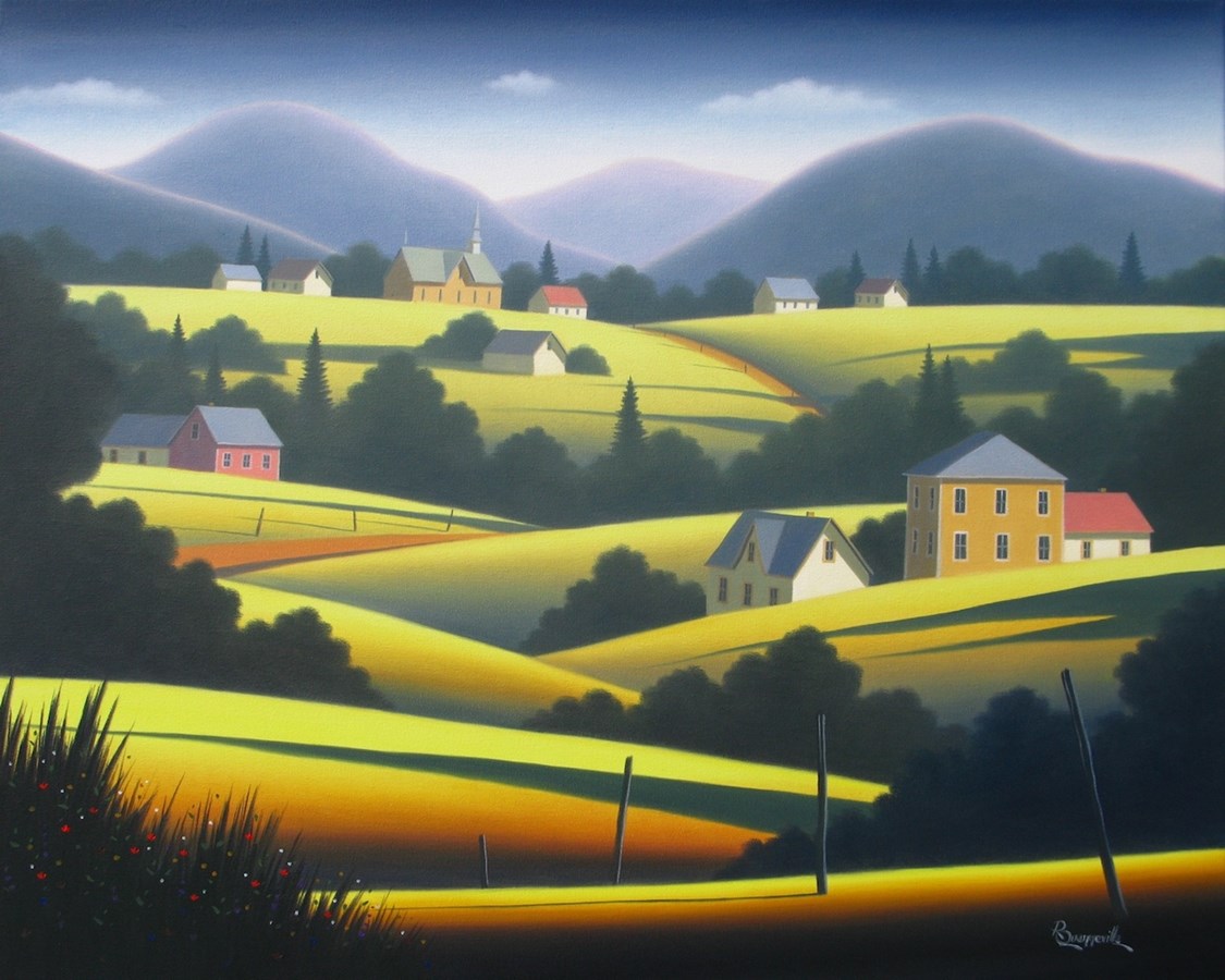 Voici l'oeuvre «Au pied des Monts» qui sera tirer lors du Symposium des arts de Danville.