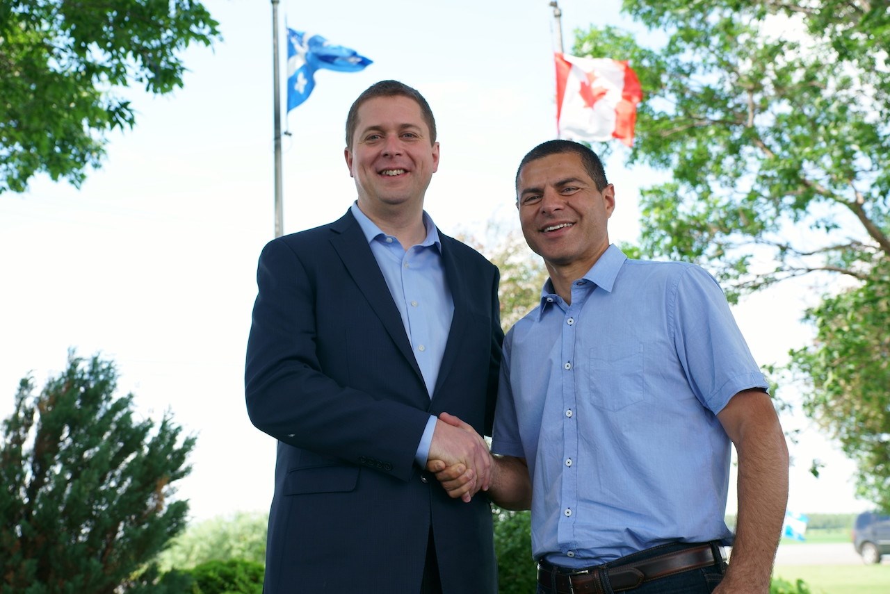 Le chef du Parti conservateur du Canada Andrew Scheer et le député Alain Rayes