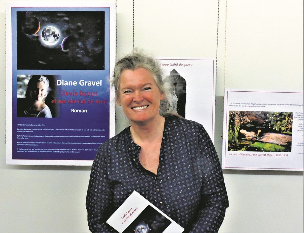 Mme Diane Gravel, artiste-auteure du roman « Trois lunes et un cheval de mer ».