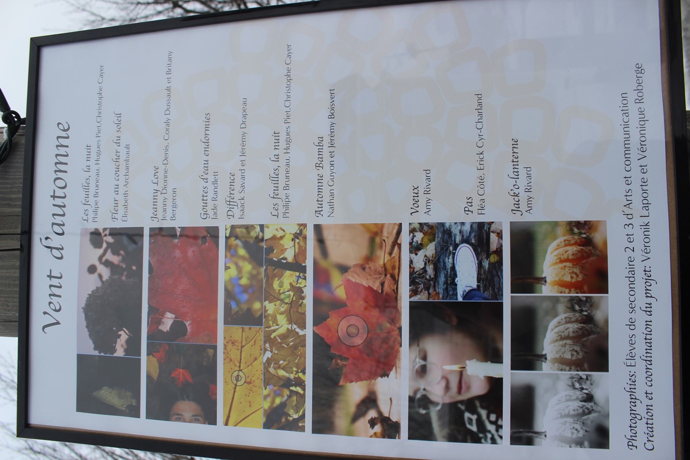 Vernissage de Vent d’automne pour des élèves du Tournesol