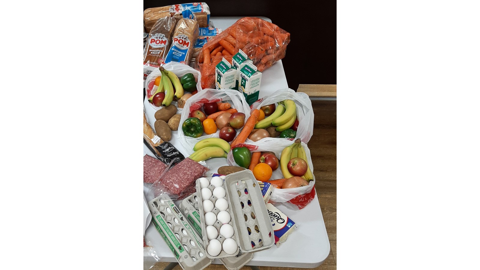 Une représentation de ce qui peut être inclus dans un dépannage alimentaire du CAB.