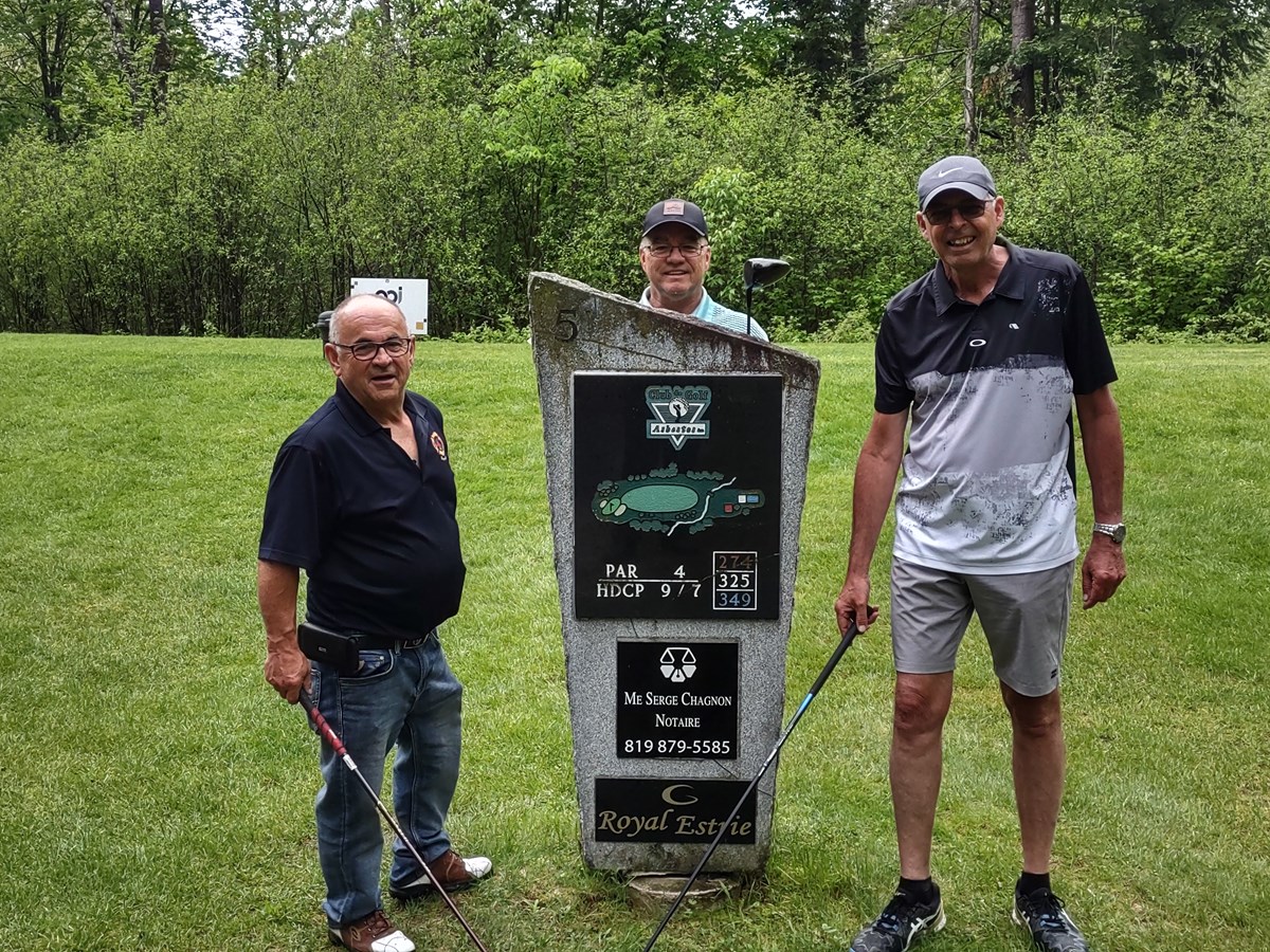 Les membres du quatuor de la ville de Danville participants à l’événement : Alain Roy, Guy Perreault et Pierre jr Grimard, absent sur la photo: Richard Lefebvre.