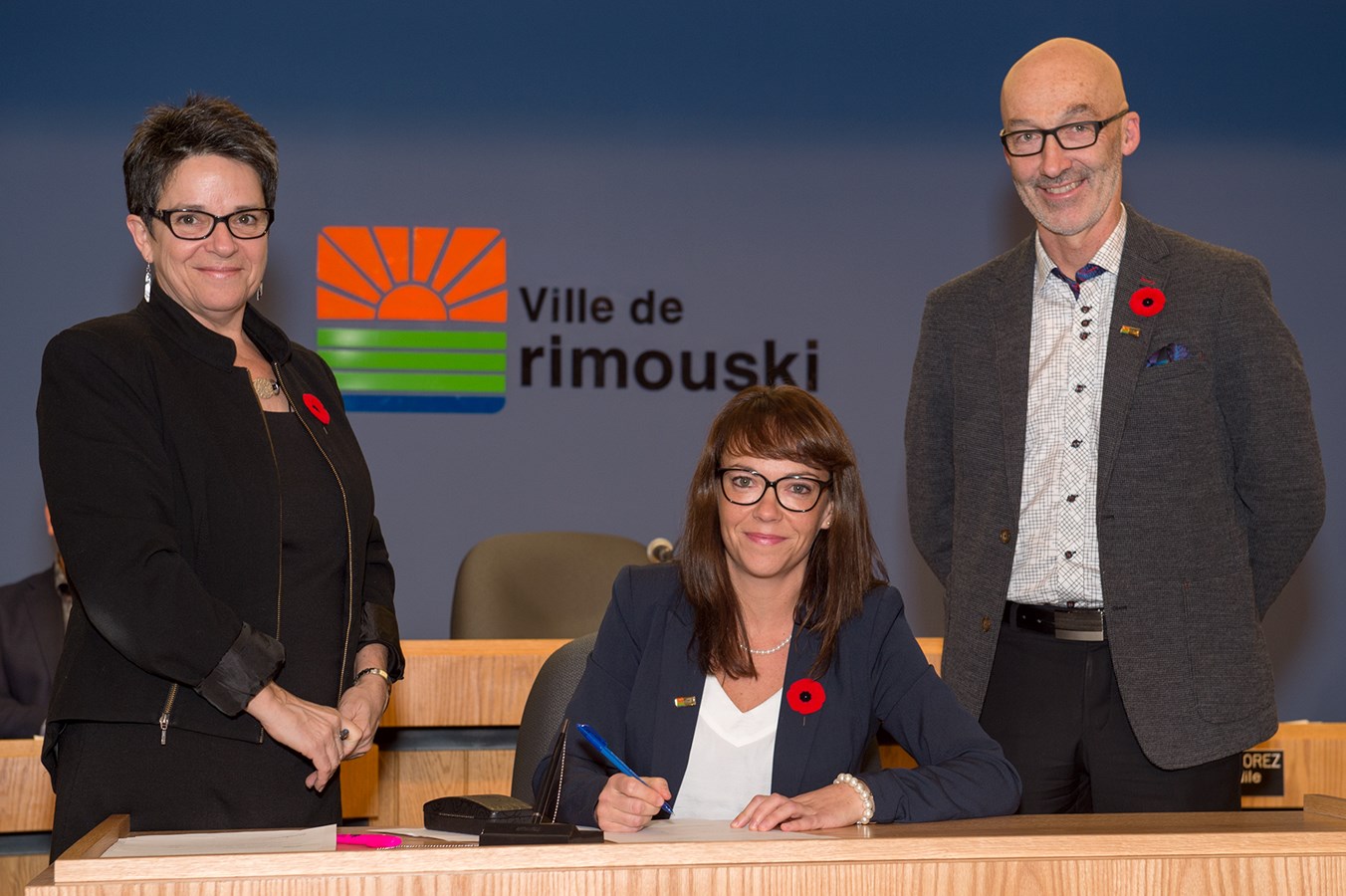 Monique Sénéchal, Virginie Proulx et Marc Parent