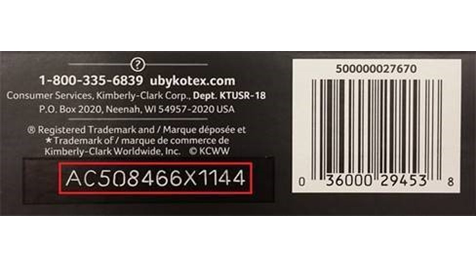 Rappel de tampons de marque U de Kotex Sleek pour défaut de fabrication