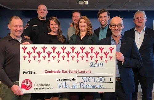 L'équipe de la Ville de Rimouski et Centraide Bas-Saint-Laurent étaient heureux de dévoiler le montant recueilli pour la campagne de financement 2019.