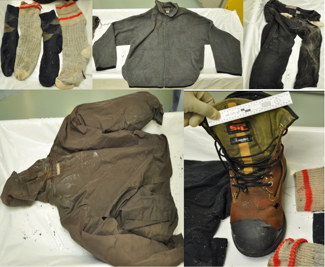 Voici les vêtements que portait la victime lors de sa découverte.