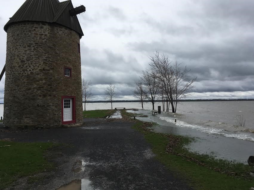 Le Parc Historique de la Pointe-du-Moulin touché par les inondations.