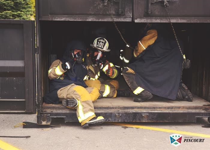 Les pompiers de Pincourt sont heureux d’être les premiers de la région de Vaudreuil-Soulanges à recevoir la formation Simulateur phénomènes thermiques RISC.