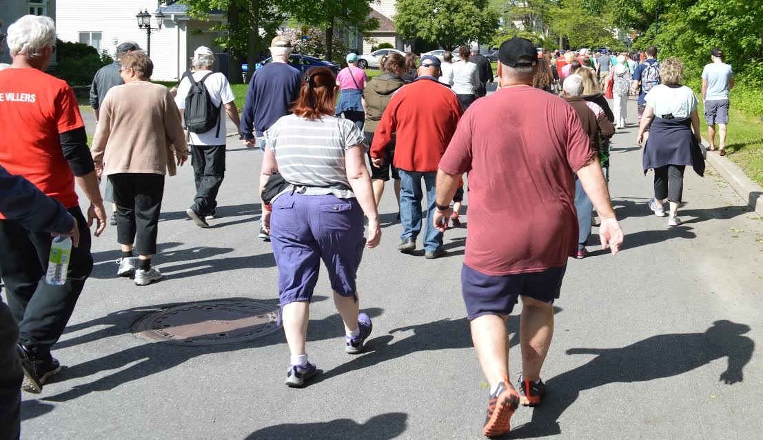 Les participants près de l'arrivée.