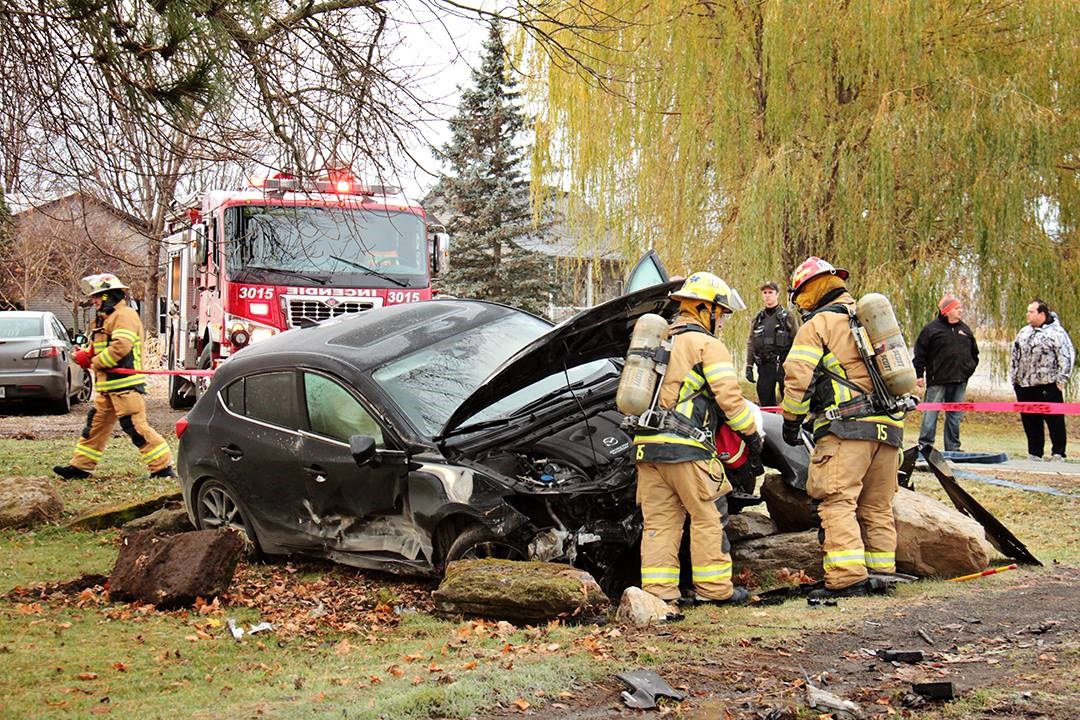 Violente sortie de route à Coteau-du-Lac