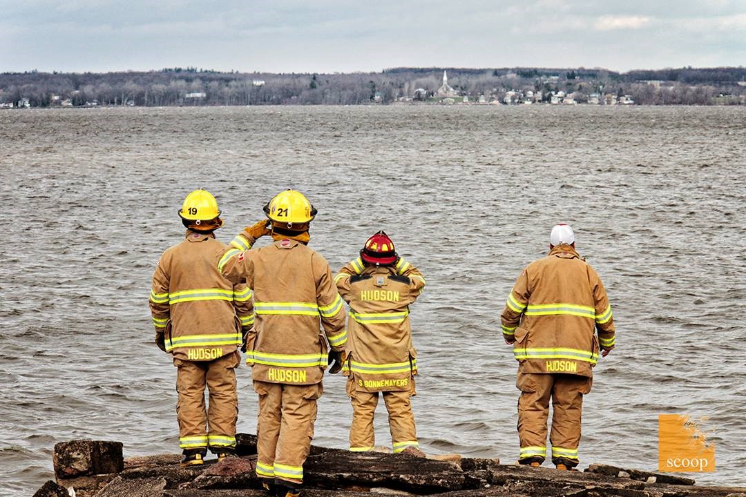 Les pompiers de la Ville de Hudson ont participé au sauvetage.