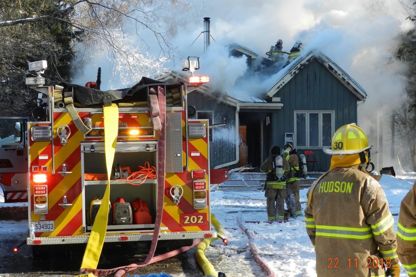 Un feu de cheminée dégénère à Hudson