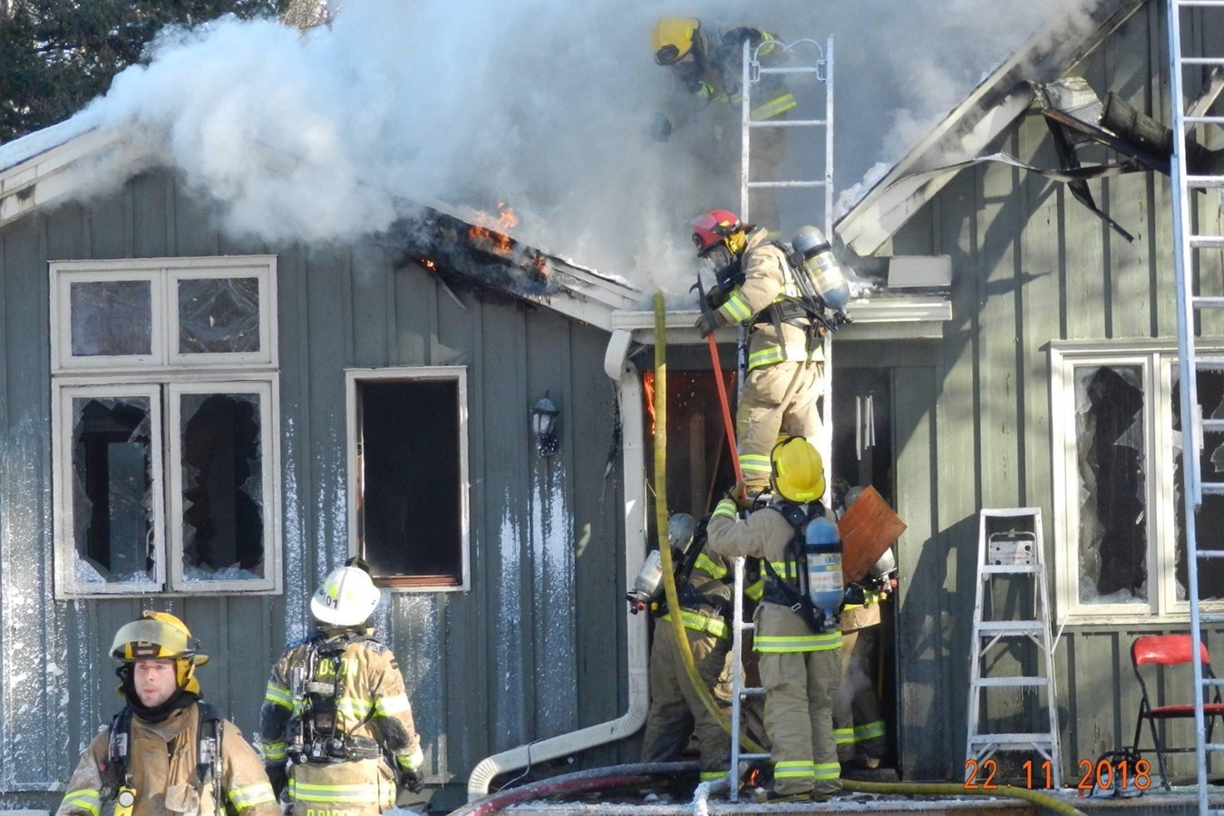 Un feu de cheminée dégénère à Hudson