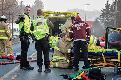 Un camion dérape sur la route 201 à Sainte-Marthe