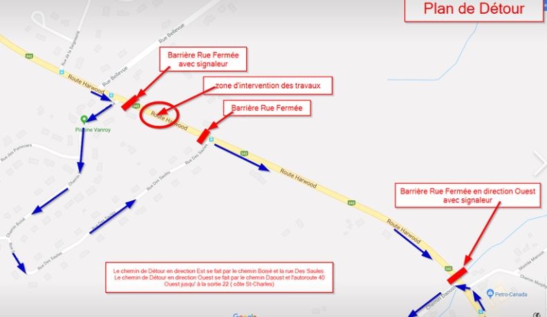 Rappel : La route 342 sera fermée aujourd'hui de 8 h à 19 h