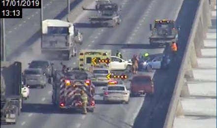 En cours : Accident sur le pont de l'Île-aux-Tourtes