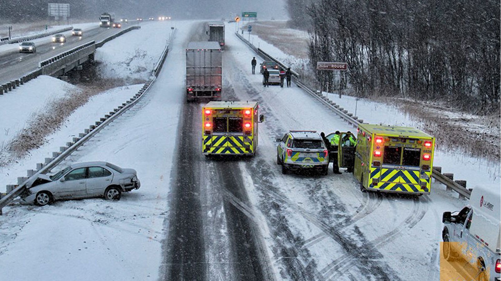 Deux blessés mineurs dans une collision sur l’autoroute 20 ce matin