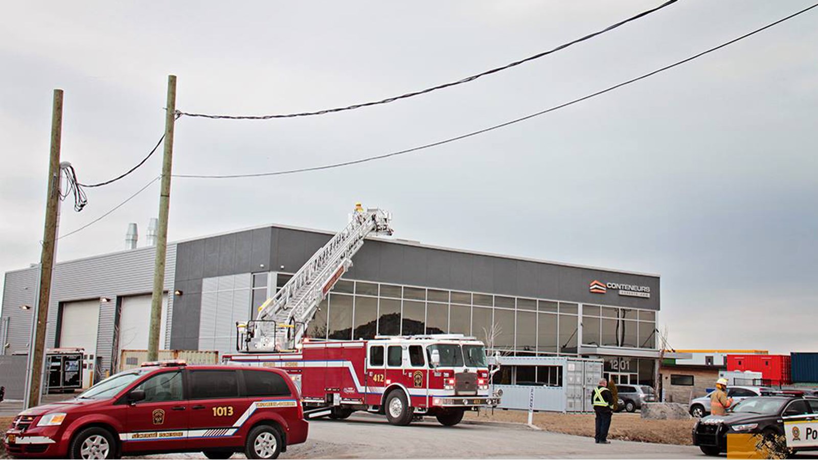 Début d’incendie chez Conteneurs Experts de Vaudreuil-Dorion