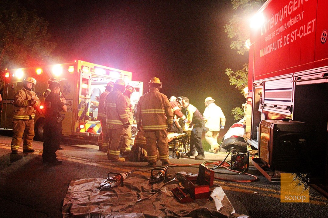 Violente sortie de route à Sainte-Justine-de-Newton