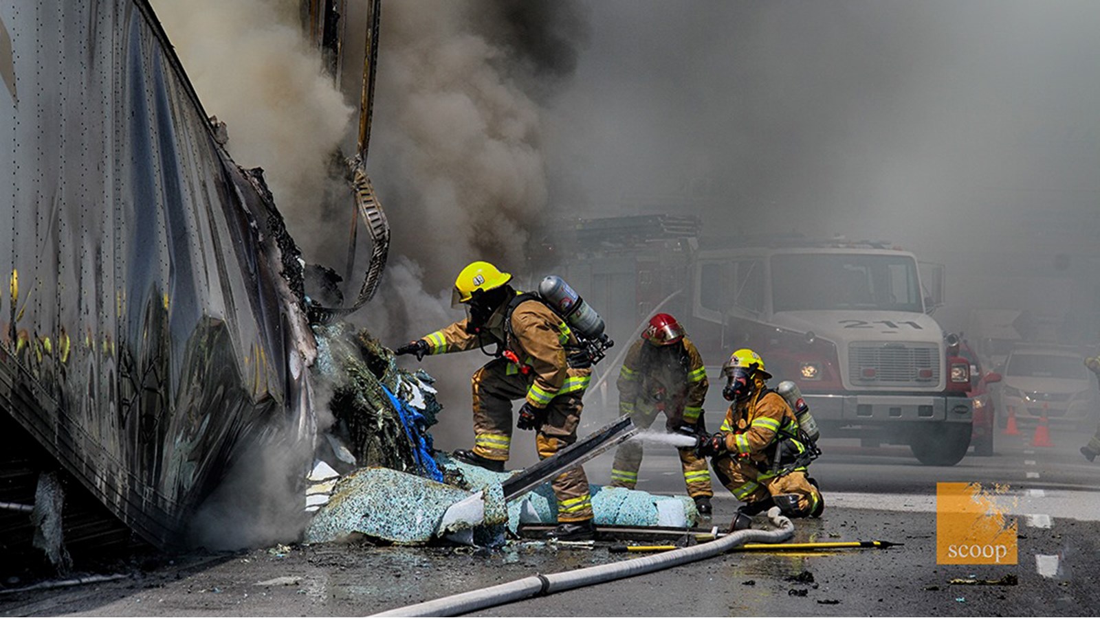 Congestion importante sur l'autoroute 20 à la suite d'un incendie