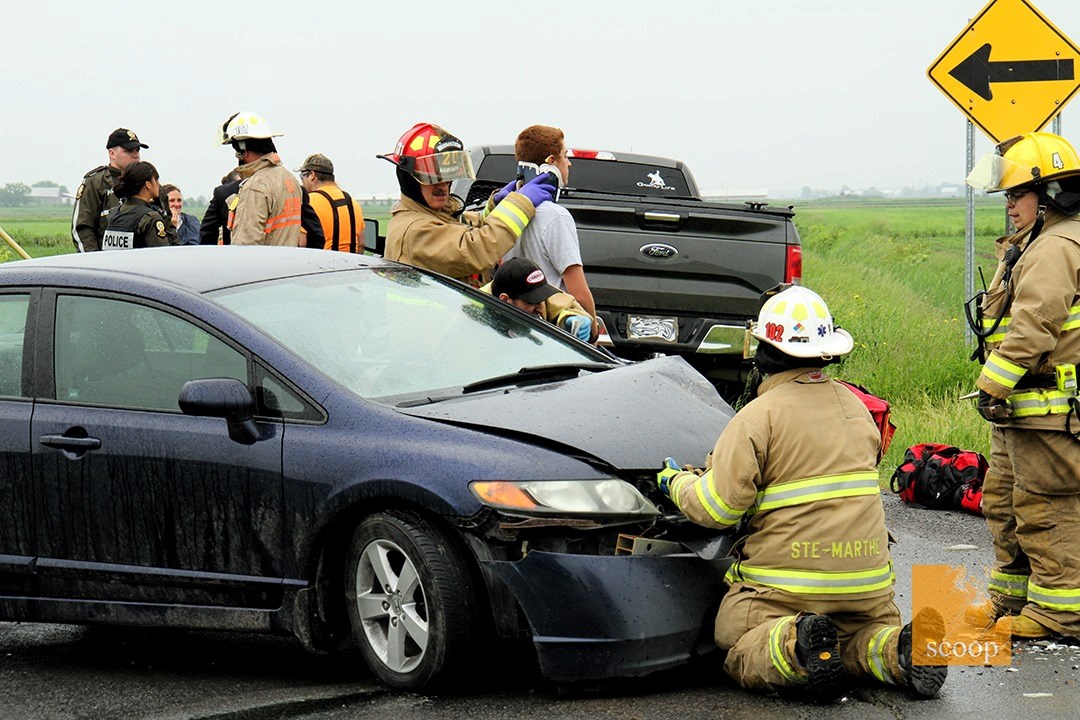 Collision frontale à Sainte-Justine-de-Newton