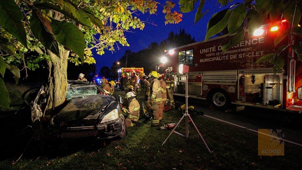 Dernière heure : violente sortie de route à Saint-Polycarpe