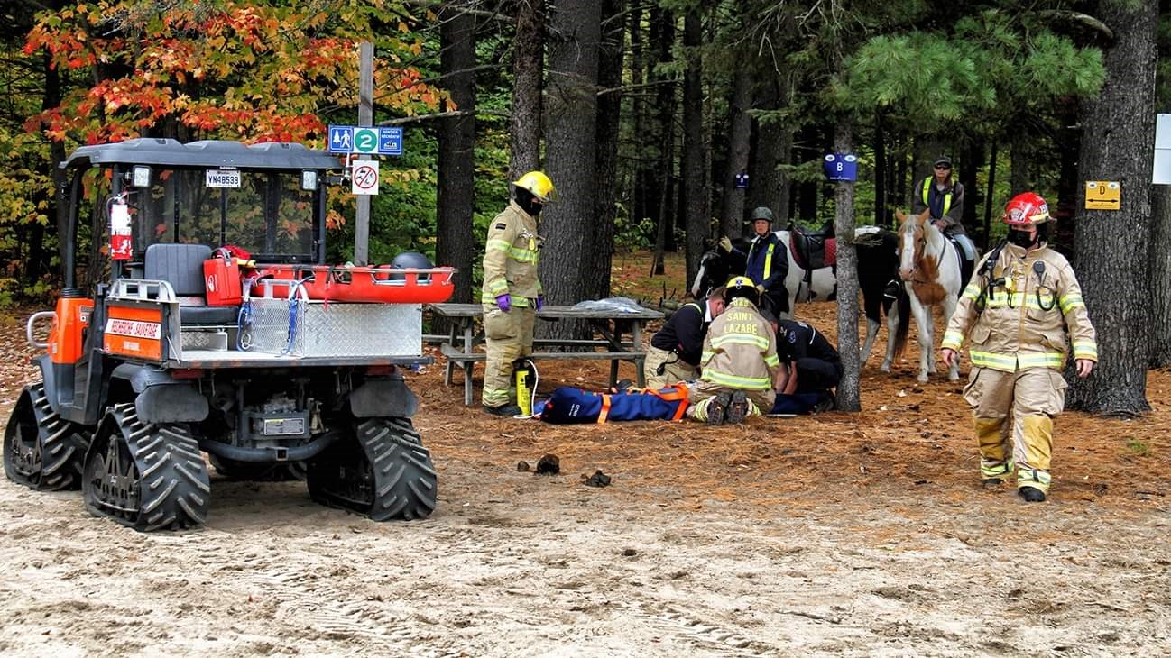 Intervention dans les sentiers du parc nature les Forestiers-de-Saint-Lazare