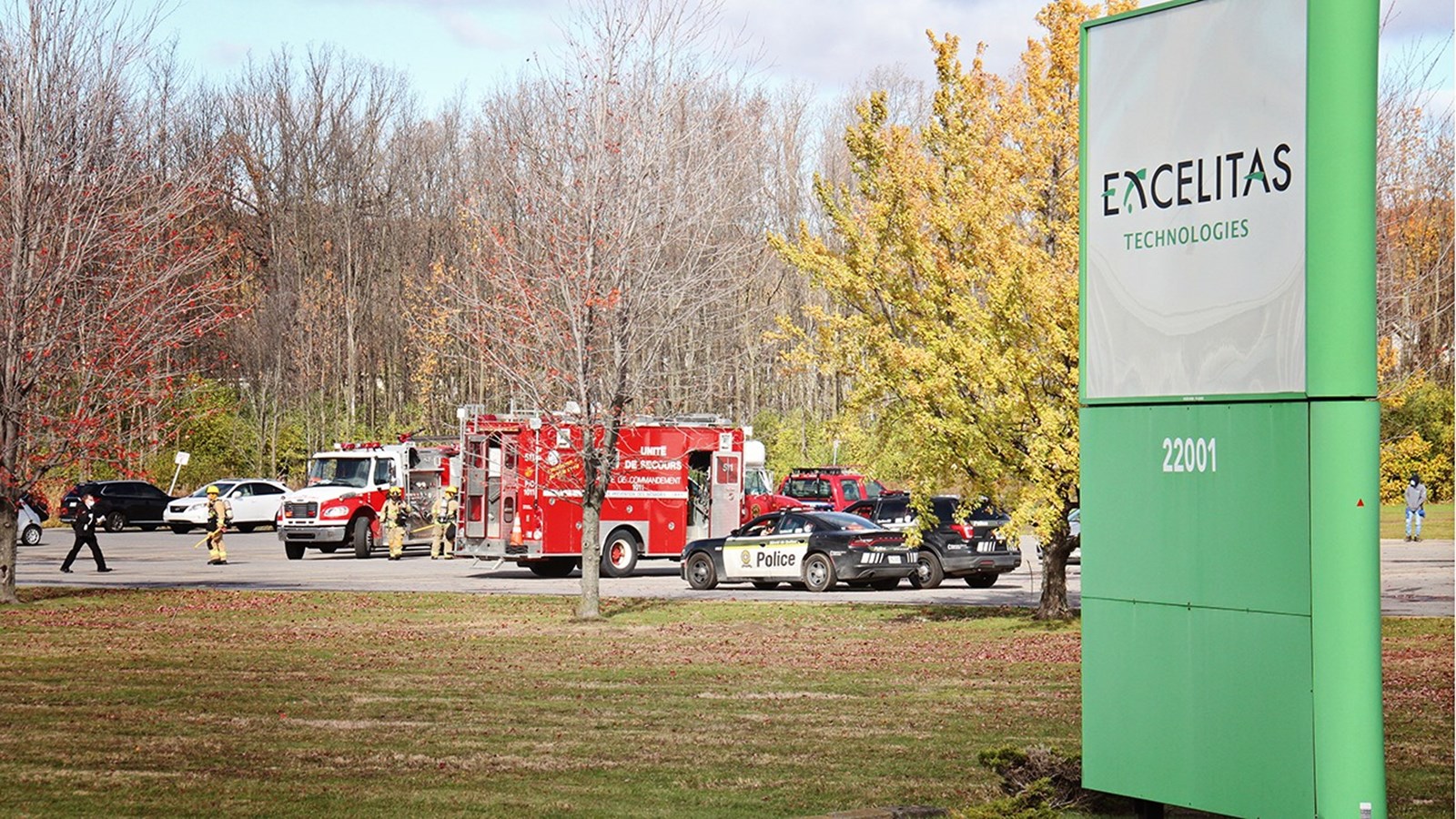Intervention en cours des pompiers de Vaudreuil-Dorion sur Dumberry