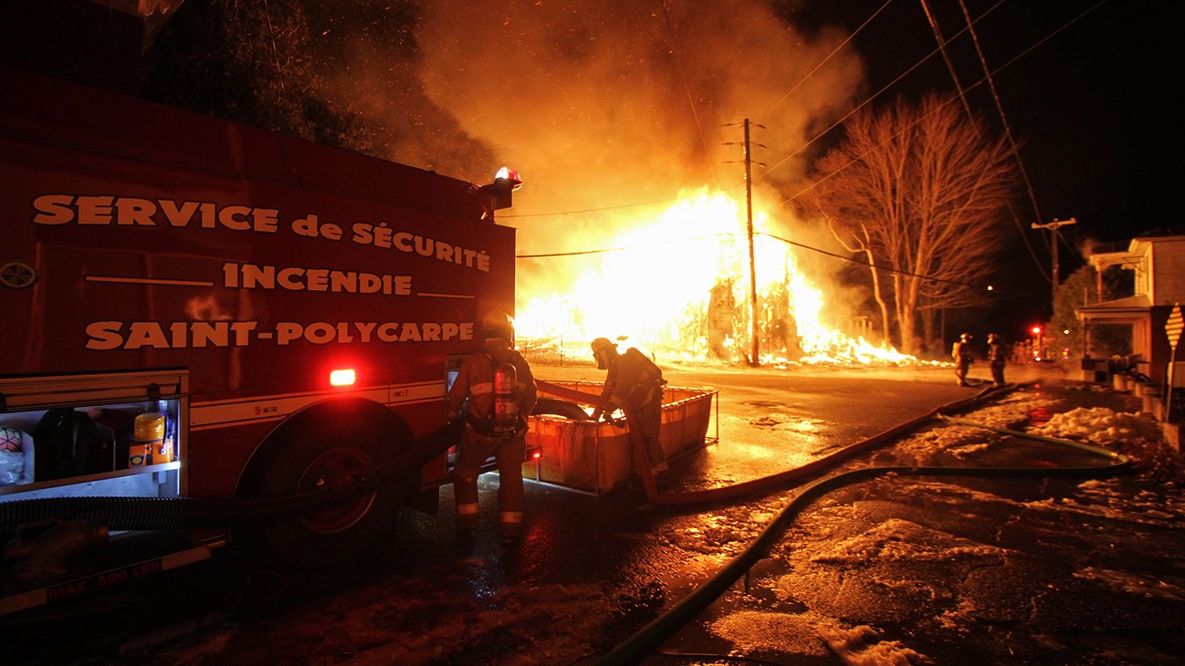 Incendie majeur au coeur de Dalhousie, dans Saint-Télesphore
