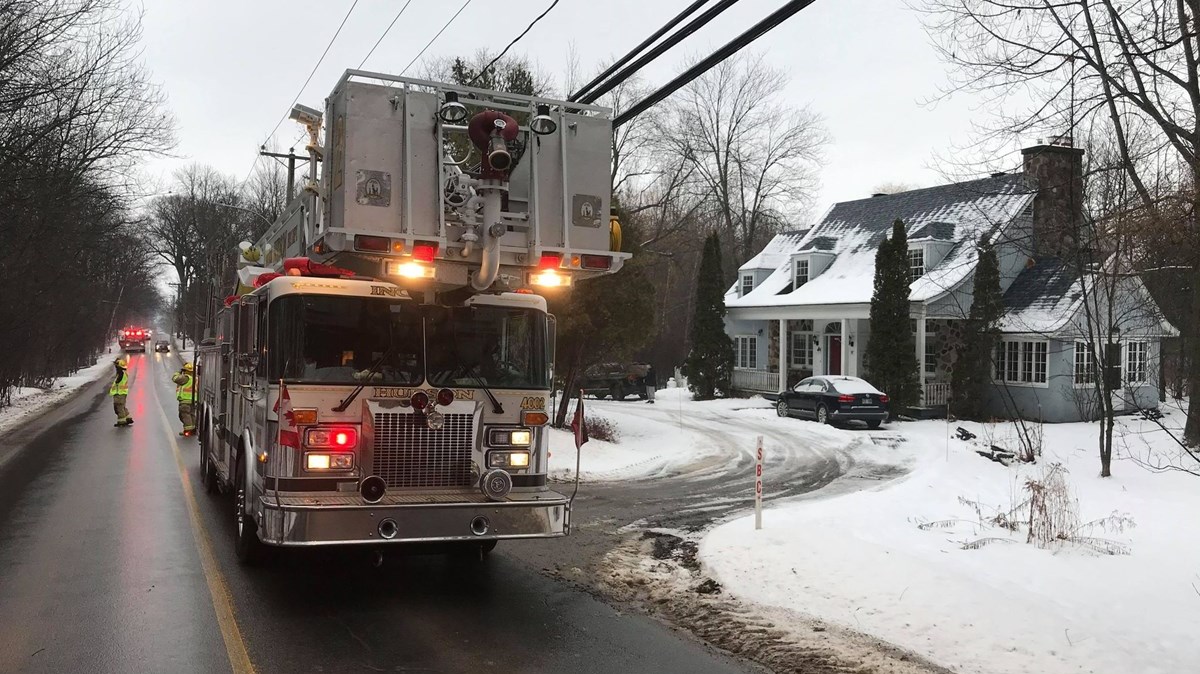 Intervention des pompiers de Hudson sur Côte St-Charles