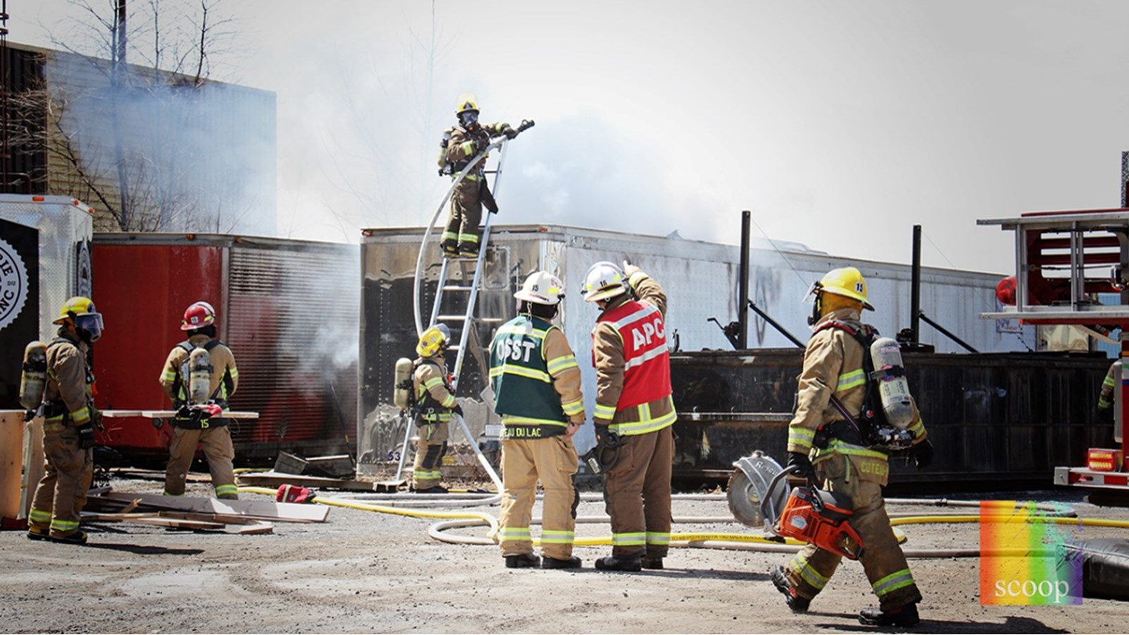 Incendie dans un conteneur adjacent à la Brasserie du Bois Blanc à Coteau-du-Lac
