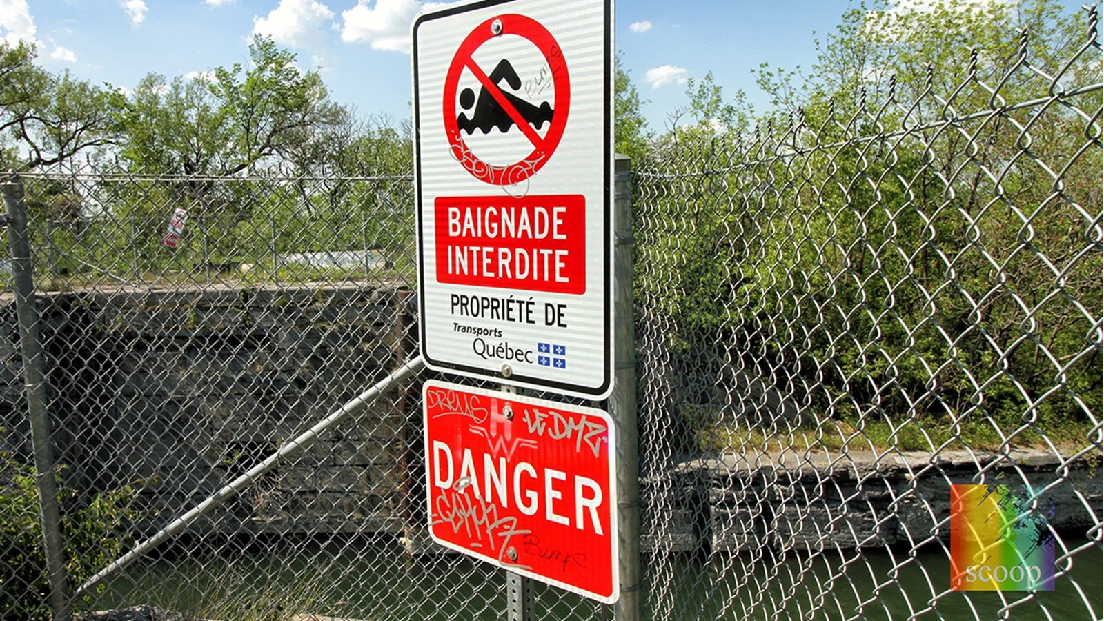 Des baigneurs téméraires aux écluses de Pointe-des-Cascades