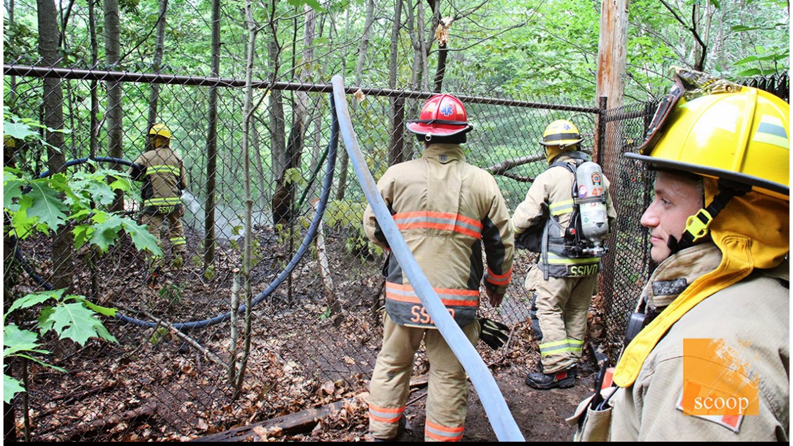 Un fil de moyenne tension met le feu à une forêt à Vaudreuil-Dorion